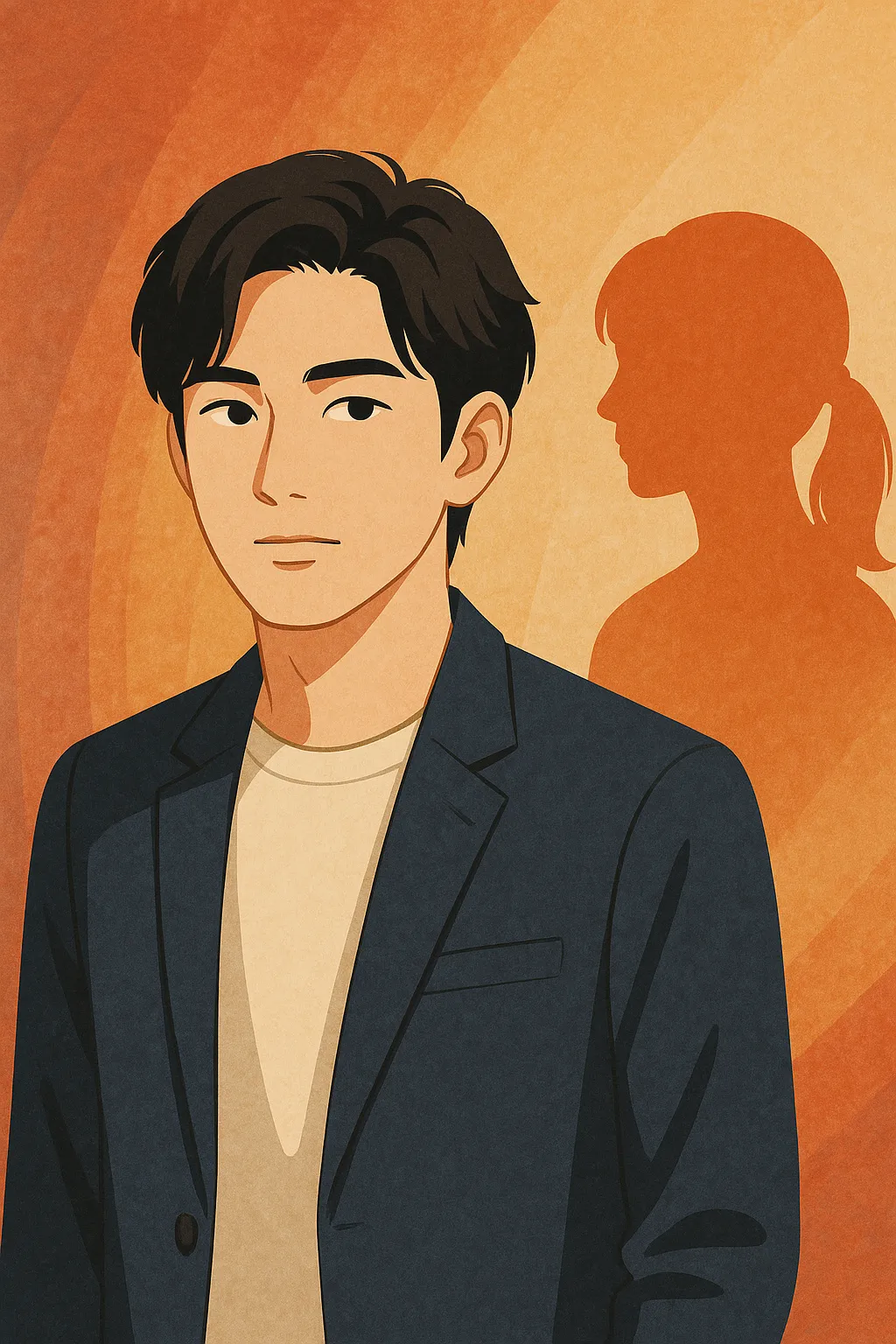 俳優として新たな道を歩む姿を象徴する抽象的イラスト