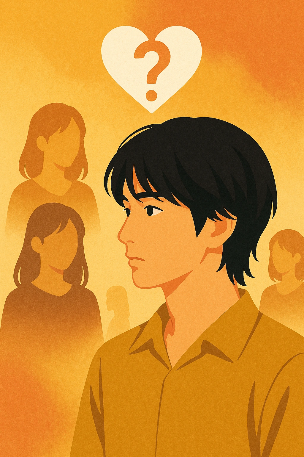 髙橋海人さんの恋愛や彼女の噂をイメージした抽象的なイラスト